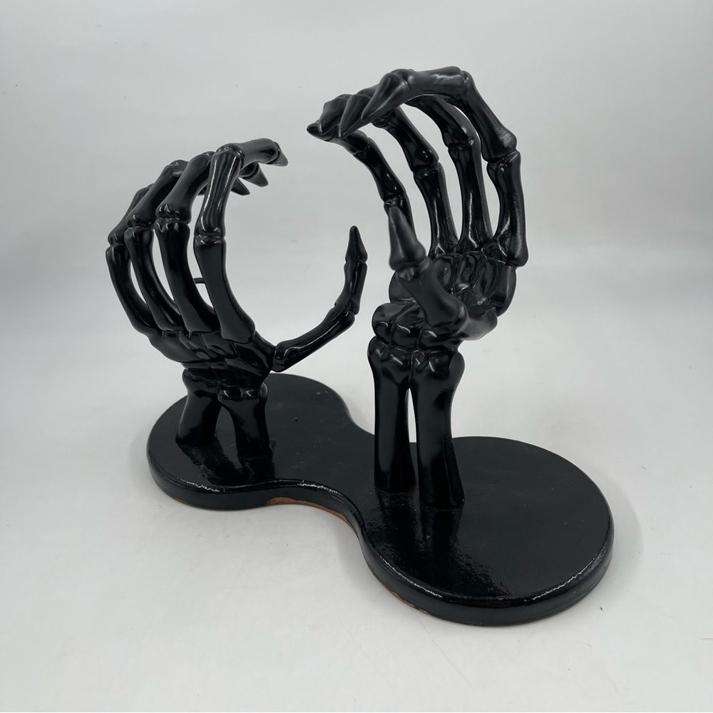 Eek & Hyde Black Skeleton Hands Wine Bottle Holder Halloween Decoration
